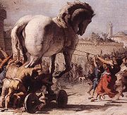 El caballo de Troya, pintura de Giovanni Dom&eacute;nico Ti&eacute;polo